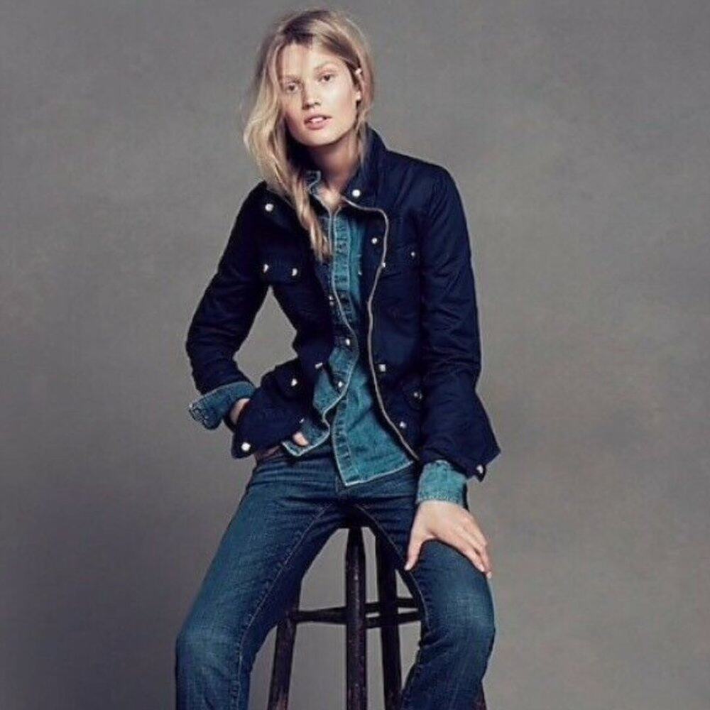 J. CREW DOWNTOWN FIELD navy blue jacket size Small